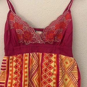 Flying Tomato embroidered pink/yellow mini dress. EUC! SZ M.